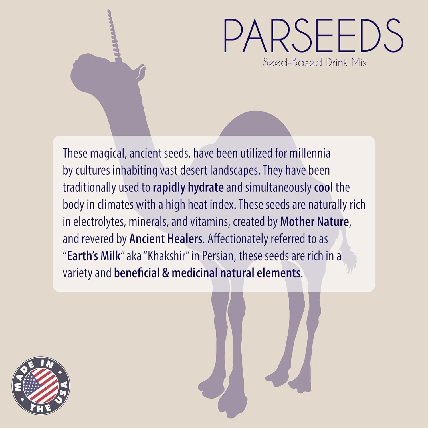 PARSEEDS [Khakshir] | Superfood Seed-Based Electrolytes Drink Mix with Saffron | 5-in-1 Benefits for Natural Hydration, Digestion, Mood, Detox, Energy | 13 On-The-Go-Stick-Packs