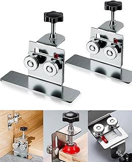 Cabinet Door Installation Positioner, Quick-Install Cabinet Door Installation Tool Mounting Jig for Most Cabinet Doors Attaching Hinges, Adjustable Aluminium Alloy Door Installation Clamp 2Pack