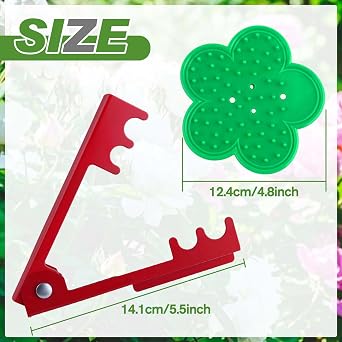 3PCS Professional Rose Leaf Thorn Stripper Kit Thorn Remover for Roses Thorn Remover Leaf Stripping Remover Tool and Garden Gloves for Gardening Flower Arrangement Red and Green