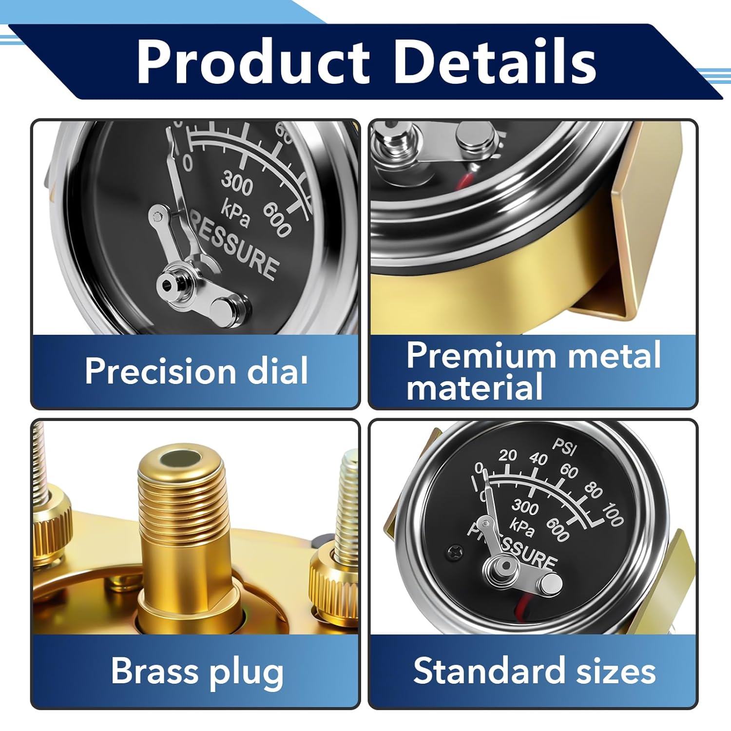 Oil Pressure Gauge 05703115 Compatible with Murphy Pressure Gague, 20P-100 Oil Pressure Gauge