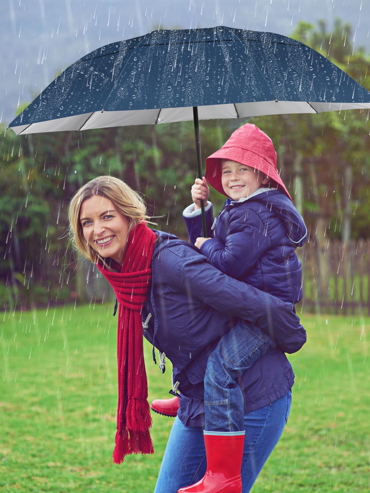 Kalolary 47/54/62 Pouces Grand Parapluie de Golf avec Protection UV, Parapluie à Double Couche Ventilée et Résistant Au vent, Parapluie Extra Large pour Homme Femme