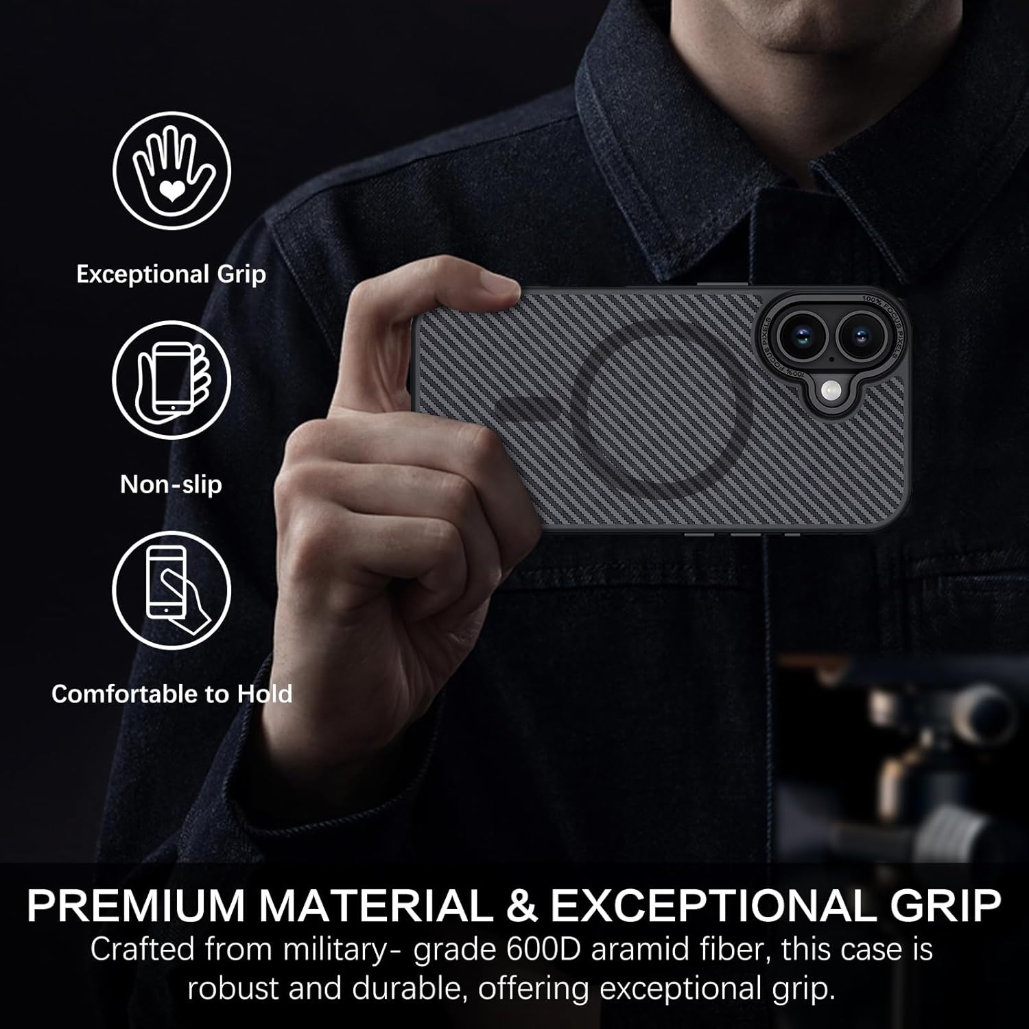 BENTOBEN Carbon Fiber for iPhone 17 Case 2025 [Compatible with MagSafe] Magnetic Phone Case iPhone 17 6.3" Slim Thin Smooth TPU Bumper with Drop Protection Anti-Yellow Women Men Cases Cover, Black - Image 6