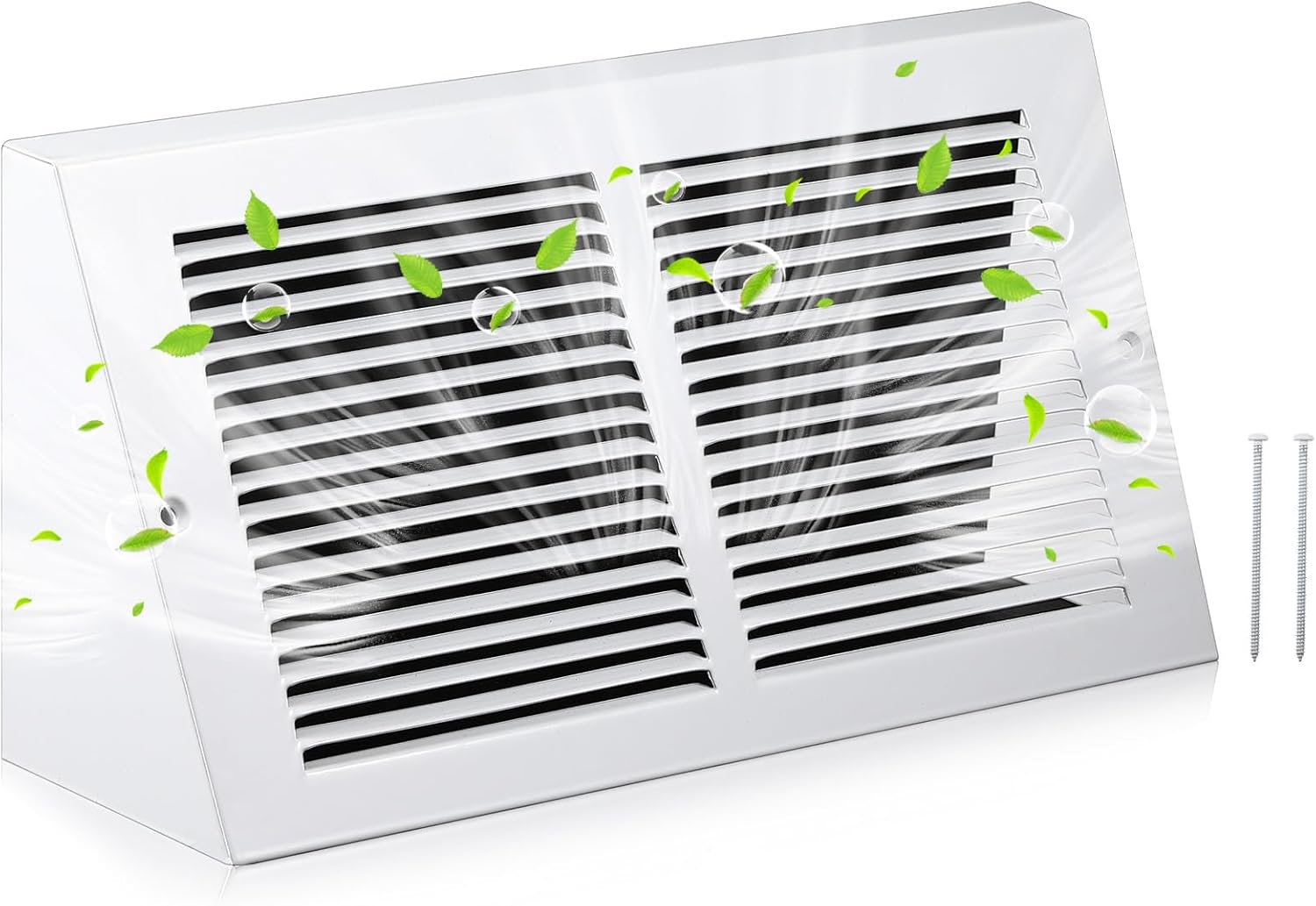 Honeydak 2 Pack Baseboard Register Vent Covers 12 x 6 Duct Opening Size Baseboard Return Air Grille Diffuser, Steel Triangular Air Return Vent Cover, Outer Dimensions: 13-3/4 x 6-5/8