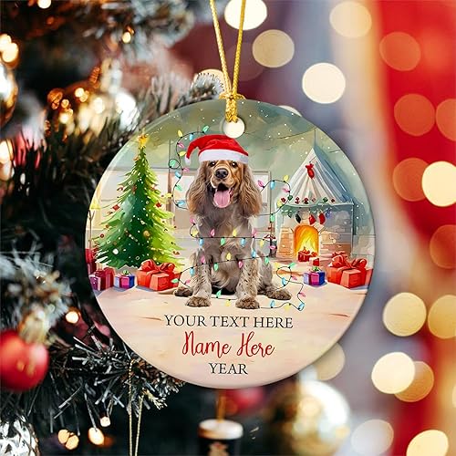 Vista 80 de Rottweiler - Adorno de cerámica personalizado para perro de Papá Noel, nombre y texto personalizados para mascotas, feliz para los amantes