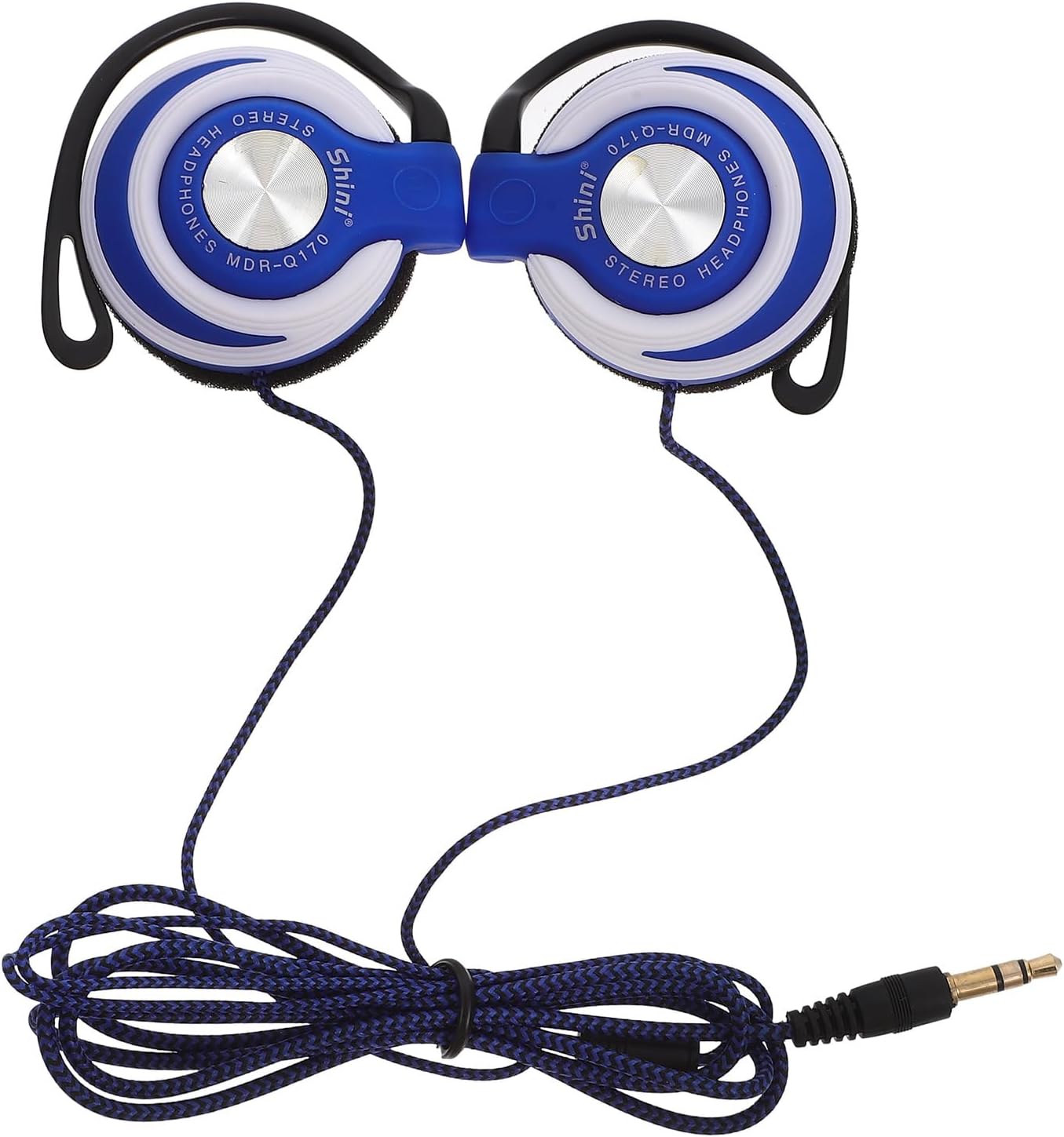Mikikit Clip on Earhook Wired Stereo Headphones with Durable Cord 3.5Mm Jack for Mp3 Player Computer Sports and Daily Use