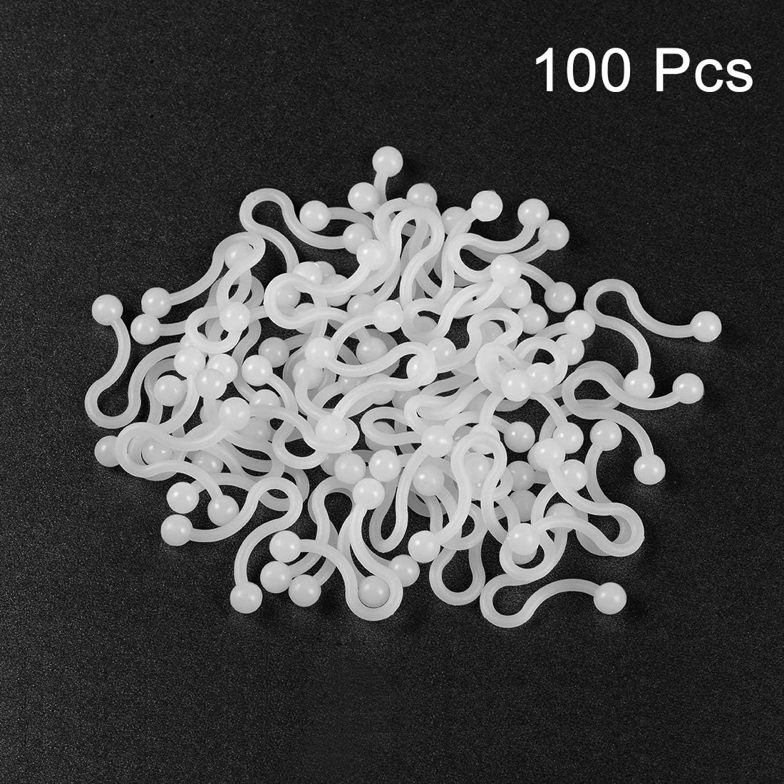 uxcell Twist Lock Cable Wire Ties Nylon U Shape Save Place 4mm Dia White 100pcs