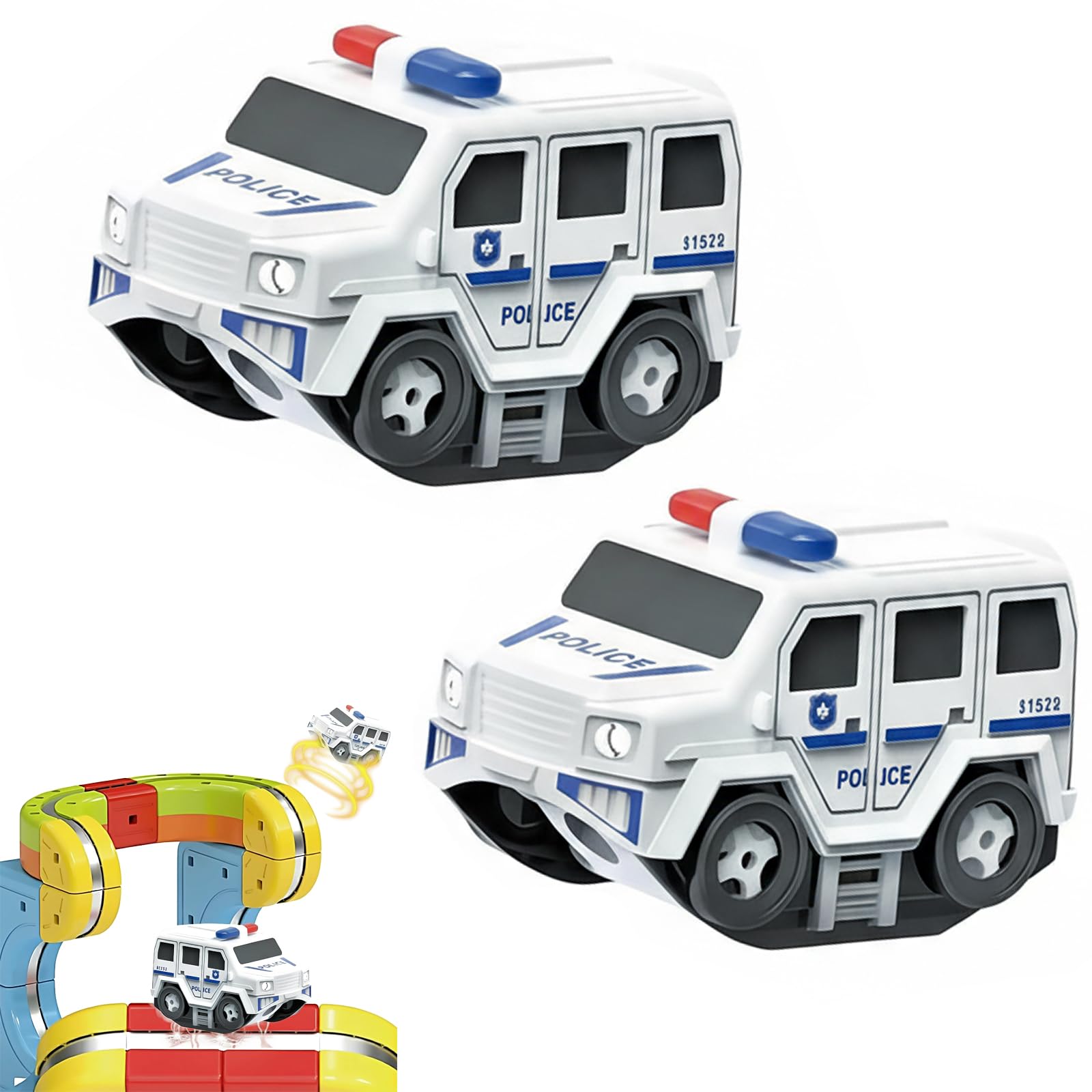 2Pcs Replacement Magnetic Electric Train Cars for klick Rail, Rechargeable Toy Trains for klick Rail Electric TrainSet, Trains for Flexible Race Tracks, Add-On Accessory for Kids Train Track Sets