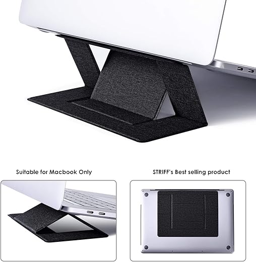 STRIFF Laptop Stand, Invisible Lightweight Computer Stand, Portable Foldable Holder Fit ONLY for MacBook, Air, MacBook Pro, Ipad and Tablets(Black)