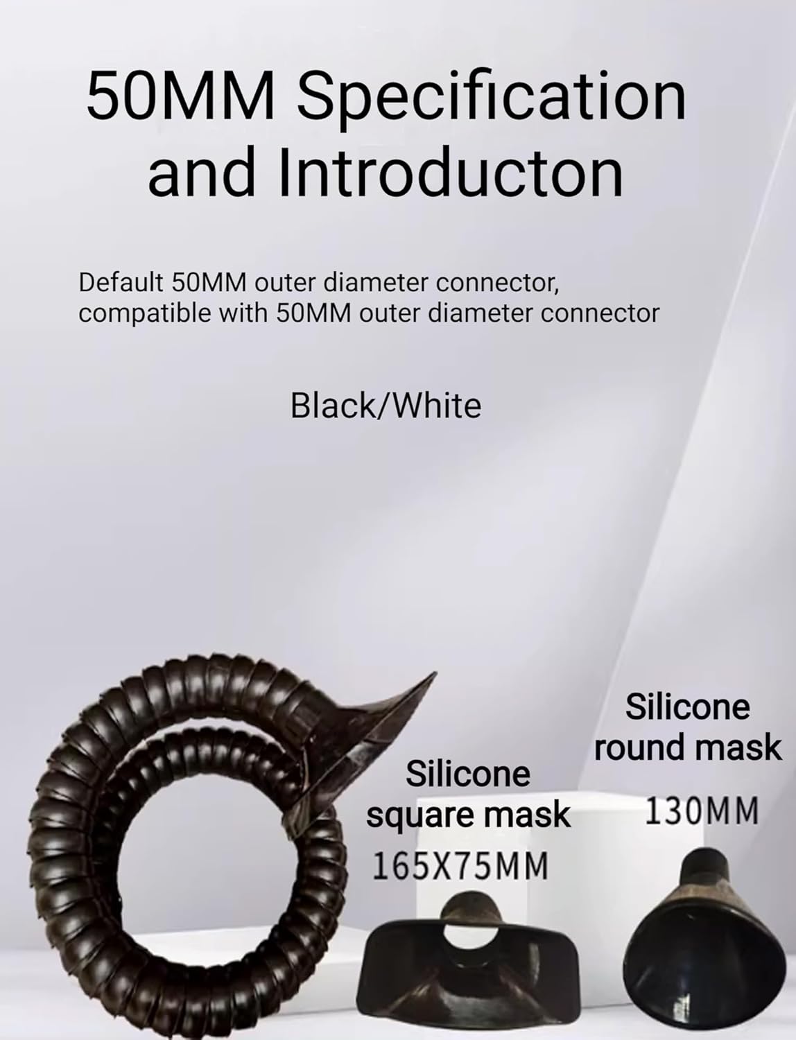 Flexible Air Extractor Duct Hose 50/75mm OD, 2.6~6.6ft Adjustable Length, Lab Engraver Collector Arm with Hood, Round Design, 75x1000mm (3x39in)