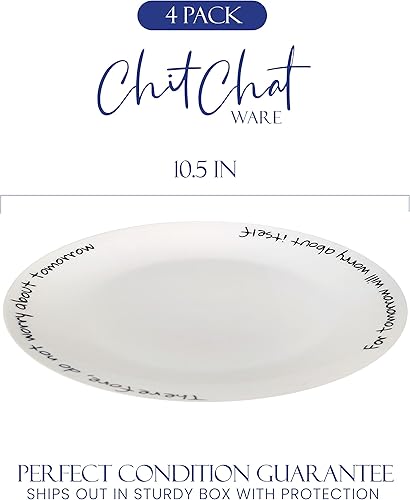 Miniatura 9 de Platos llanos de porcelana, 4 platos redondos blancos de postre o ensalada, platos para servir, juego de vajilla, resistentes a los arañazos, aptos