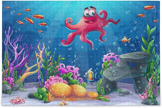 Amazon ジグソーパズル おしゃれ インテリア 500ピース 木製 海の生き物 魚 水族館 アクアリウム さかな 可愛い かわいい パズル 男の子 女の子 人気 おとな向け 大人 難しい むずかしい アニメ 子供 こども 木製パズル おもちゃ