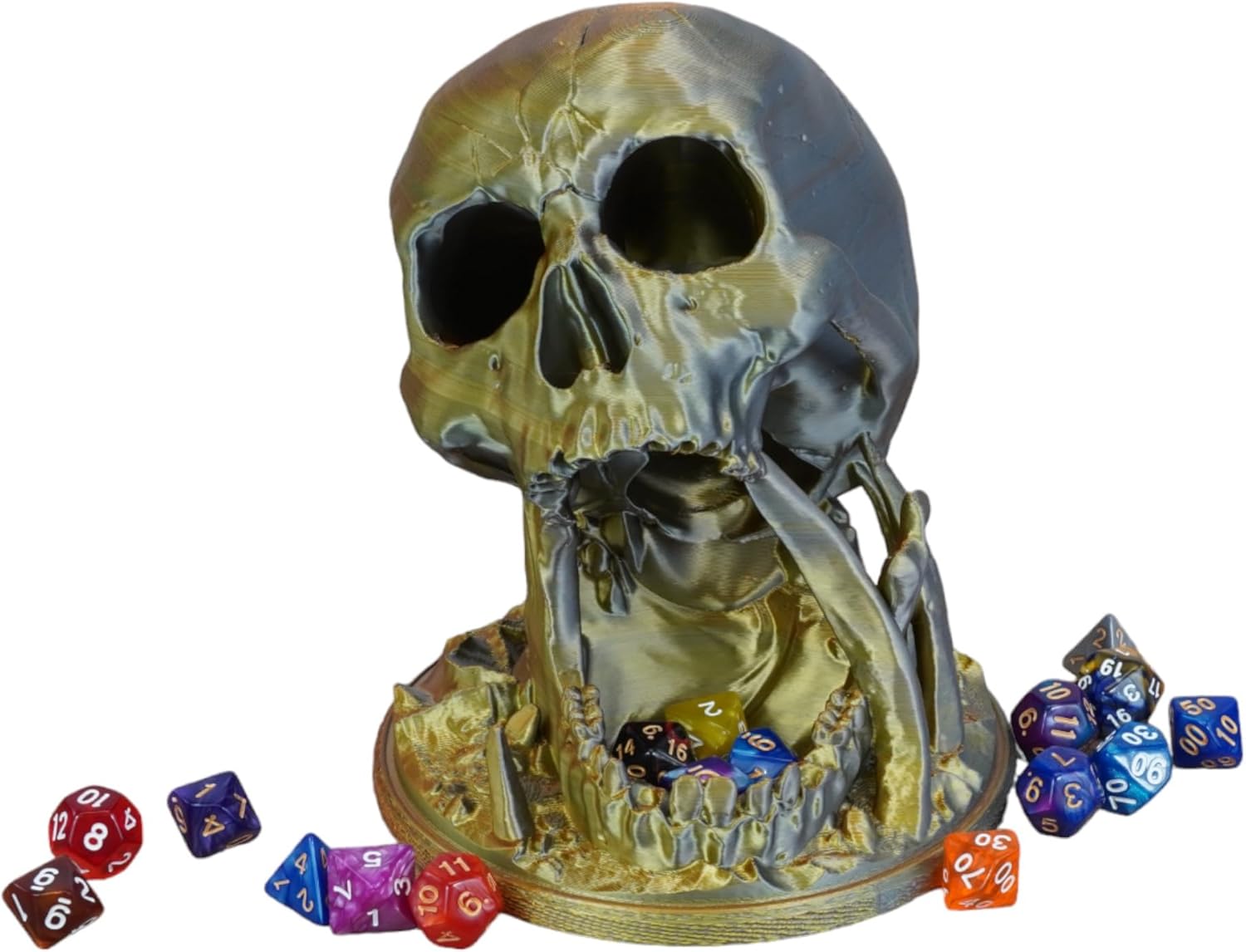 Skull Dice Tower by TechConnext - Enhanced Randomization & Striking Decor for D&D and Tabletop Games (Bronze)