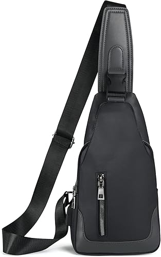 Miniatura 2 de Mochila bandolera con puerto de carga USB, bolsa de pecho cruzada para hombre, senderismo, ciclismo, viajes