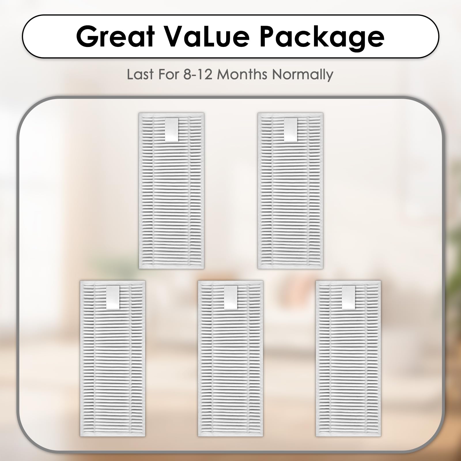 6 Stück HEPA Filter Für Lefant M310 Saugroboter - Waschbare Ersatzfilter Für Saubere Luft