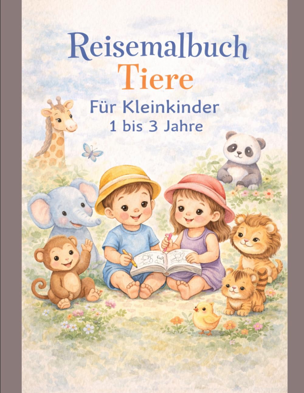 Reisemalbuch Tiere: Einfaches Tier-Malbuch für Kleinkinder mit dicken Linien | 30 Seiten Malspaß | Praktisch verstaubar für unterwegs | Für Kinder von 1–3 Jahren