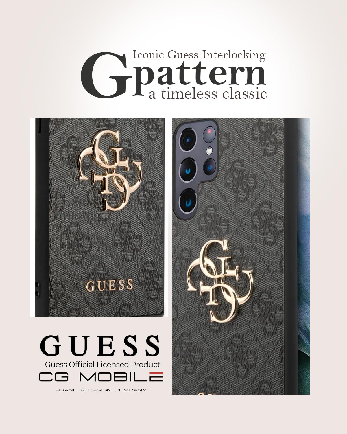 Guess GUHCS24L4GMGGR Funda Carcasa para S24 Ultra S928 Negro Hardcase 4G Big Metal Logo