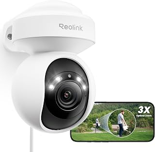 REOLINK 4K Outdoor Security Camera, PTZ Camera for Home Security, Wi-Fi 6 New Technology, Motion Tracking Person/Vehicle/Pet Detection, 3X Optical Zoom, Motion Spotlight, Local Storage, E1 Outdoor Pro