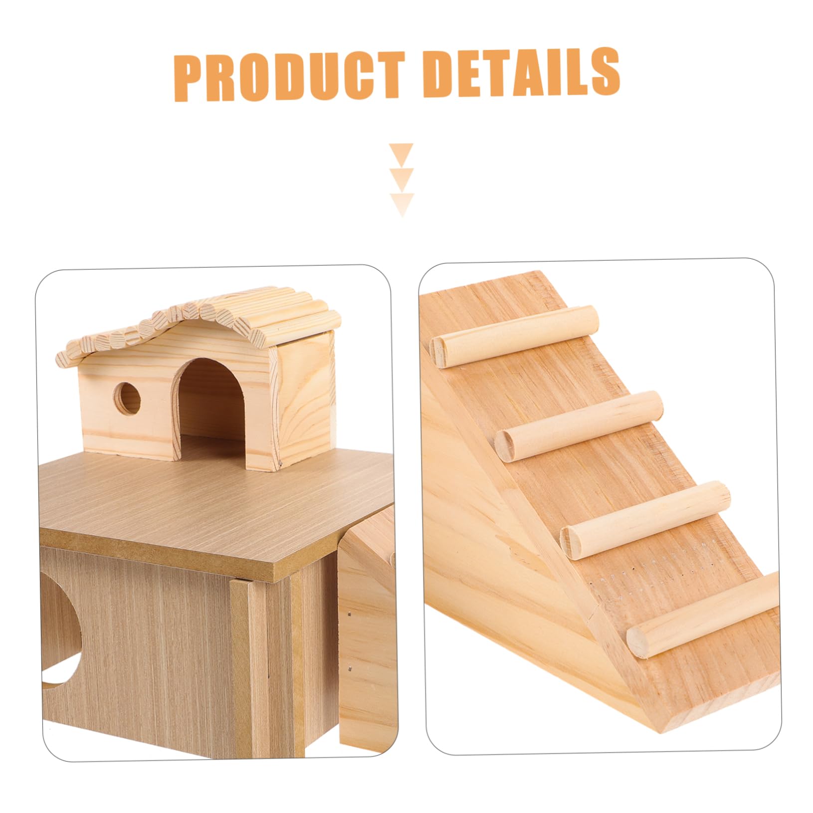 DOITOOL Bois Échelle Maison de Cachette pour Hamster, 1 Set