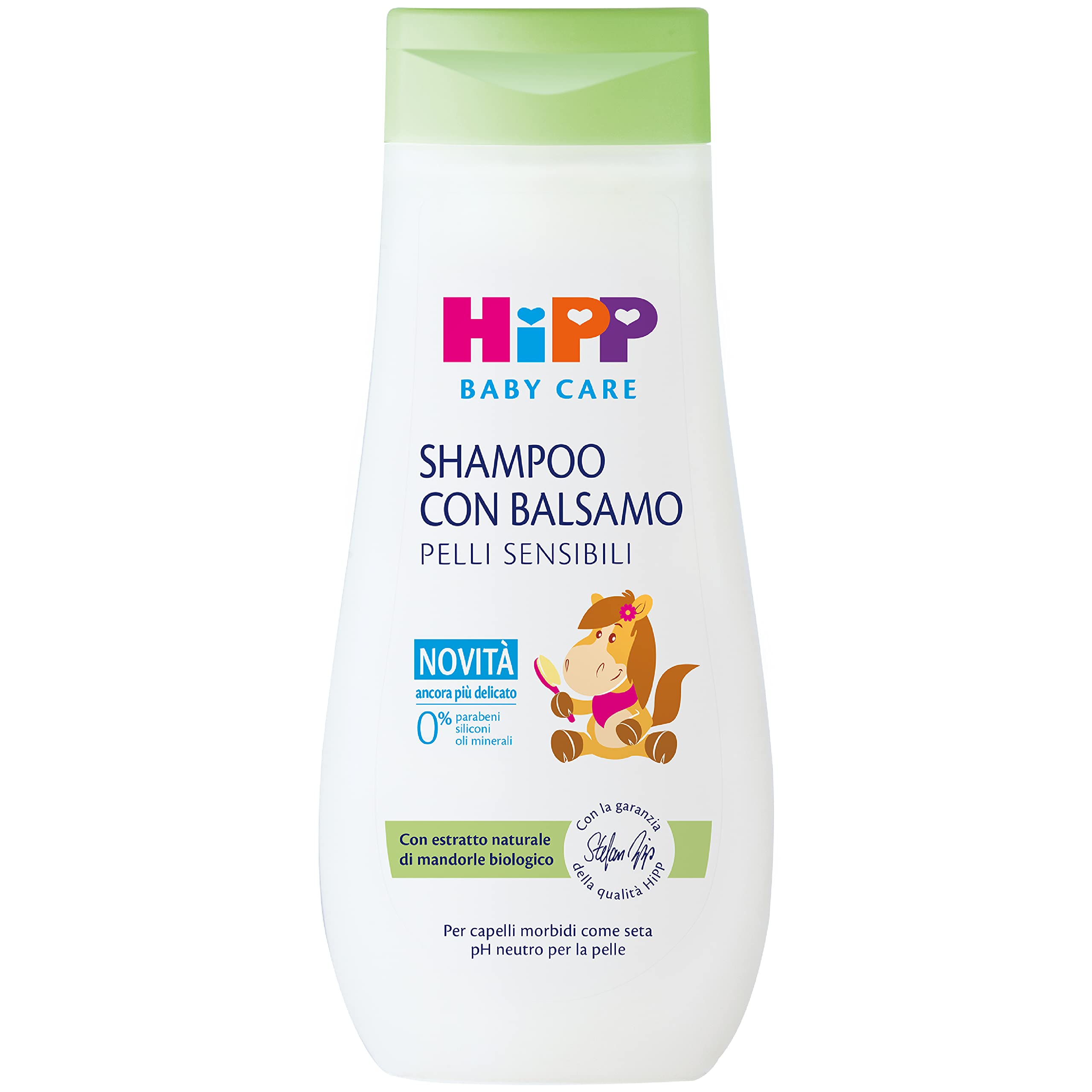 HiPP Baby Care - Shampoo con Balsamo per Bambini, Districa i Capelli e Protegge il Cuoio Capelluto, pH Neutro, per Pelli Sensibili, con Estratto Naturale di Mandorle Bio, 6 Pezzi da 200 ml
