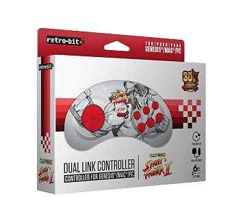 Retro-Bit Street Fighter Genesis & USB Dual Link Controller for PC, Mac - Sega Genesis