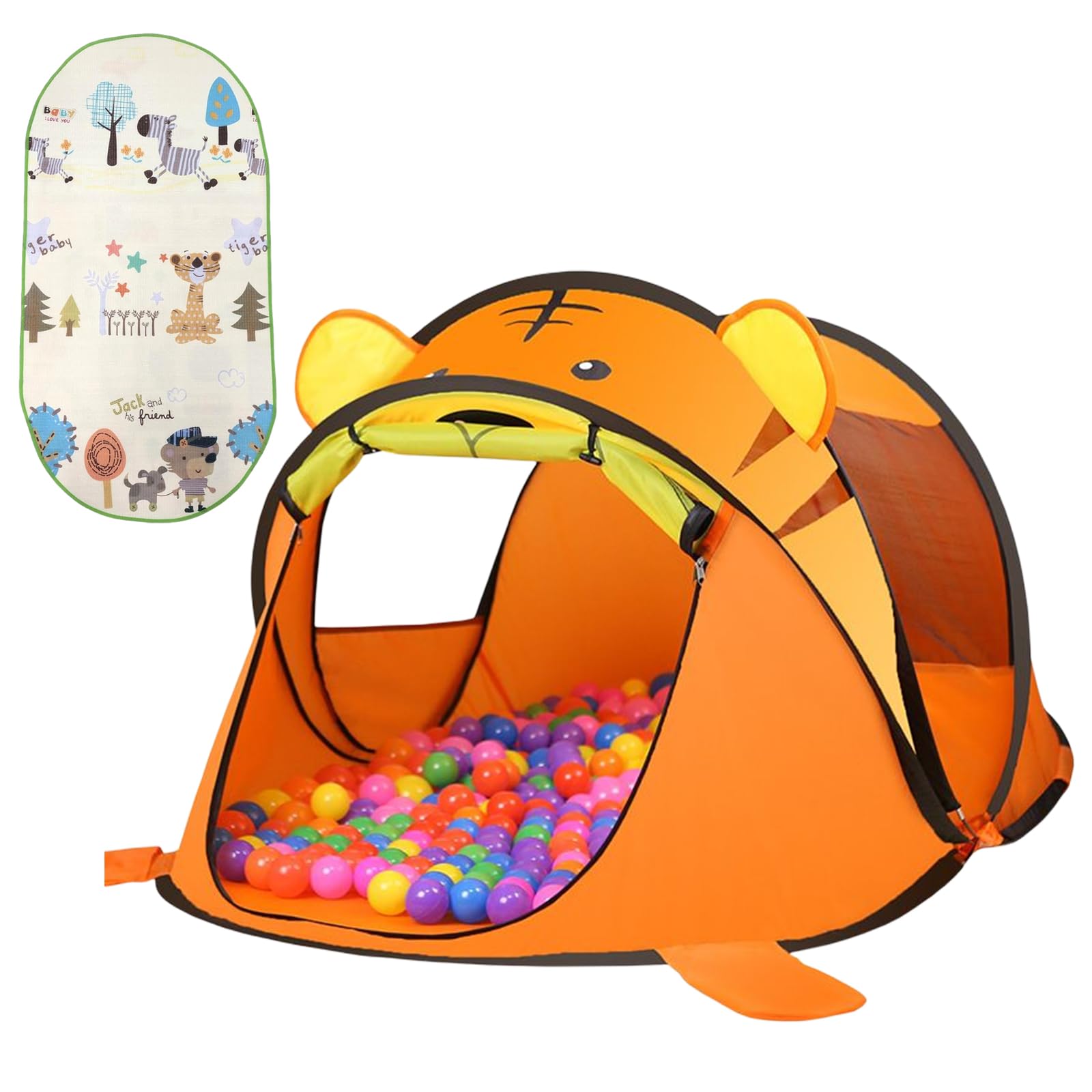 Tiendas de campaña para niños,185 x 100 x 85 cm Tigre Casita Infantil Carpa Pop Up Cabañas para niños Casa de Juego Plegable Ideal para Jugar en Interiores y Exteriores Navidad & Cumpleaños Regalos