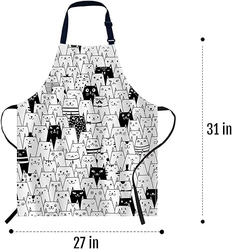 Miniatura 5 de oFloral Delantal para cocina casera 010, cute cats