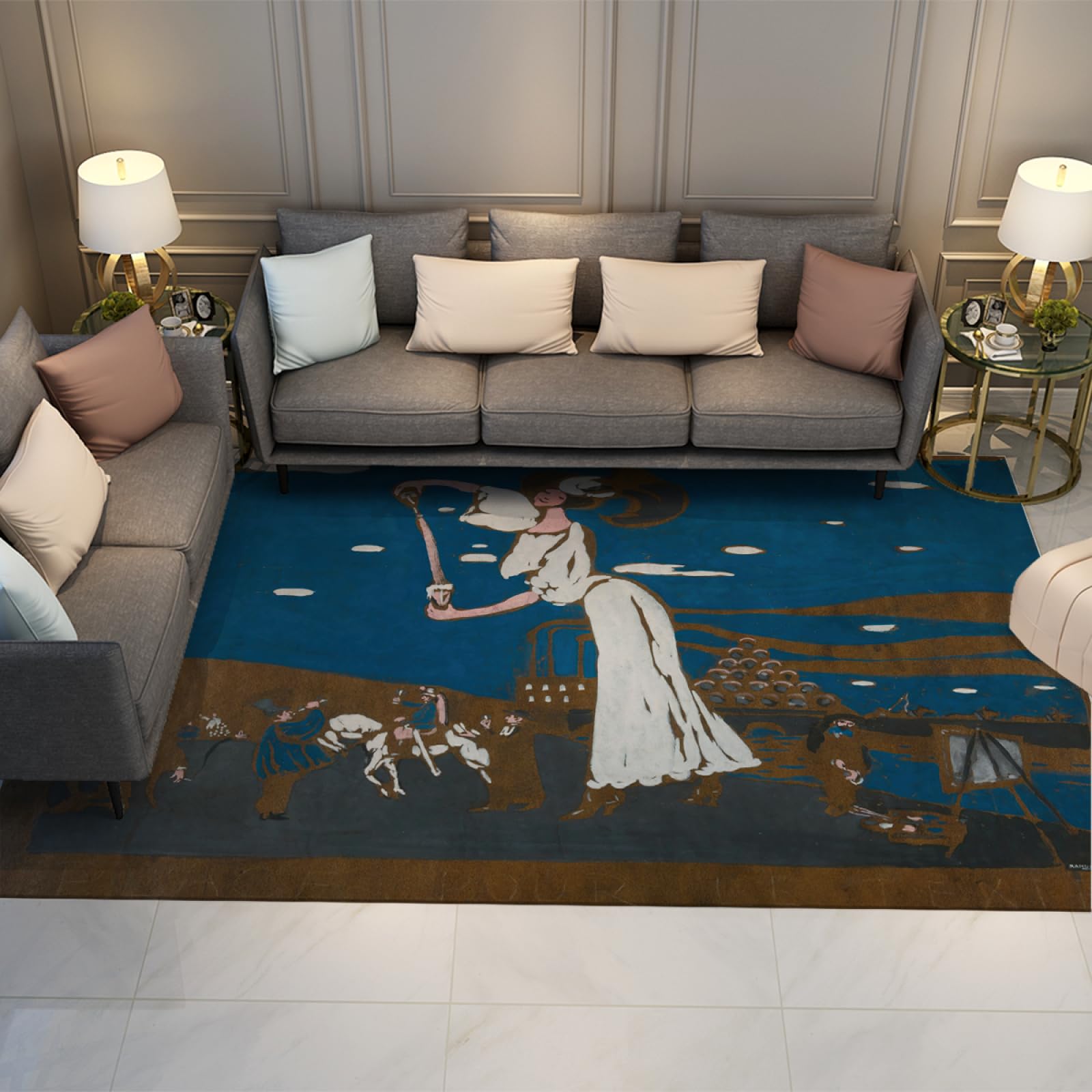 Tapis Kandinsky lavable et antidérapant pour en finir avec les glissades