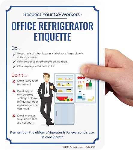 Miniatura 2 de SmartSign Letrero "Respect Your Co-Workers - Etiqueta de refrigerador de oficina de 10 x 7 pulgadas, impreso digitalmente, plástico HDPE de 55 mil,