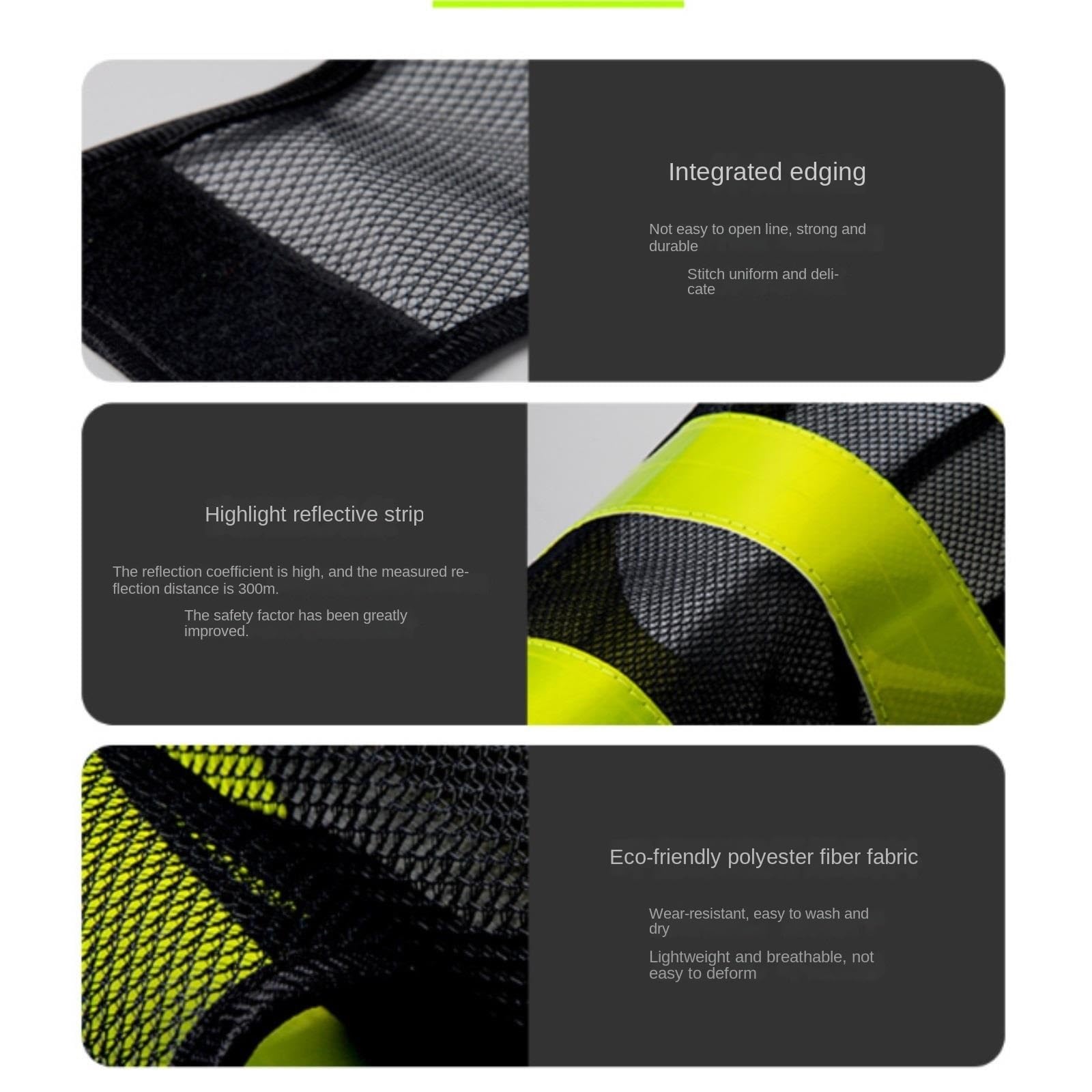 chaleco de alta visibilidad, Chaleco reflectante de seguridad for construcción, verde, negro, talla única