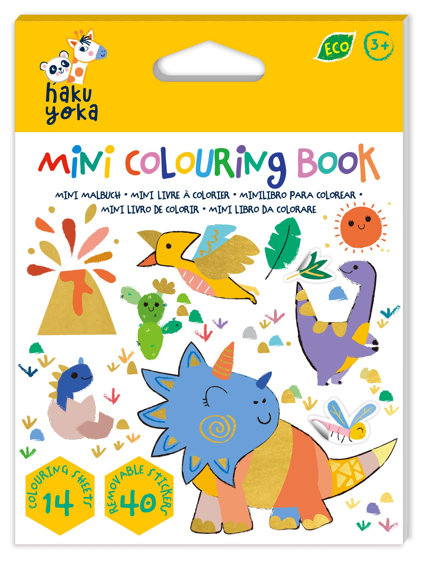 Avenir Haku Yoka Mini Colouring Book Dino