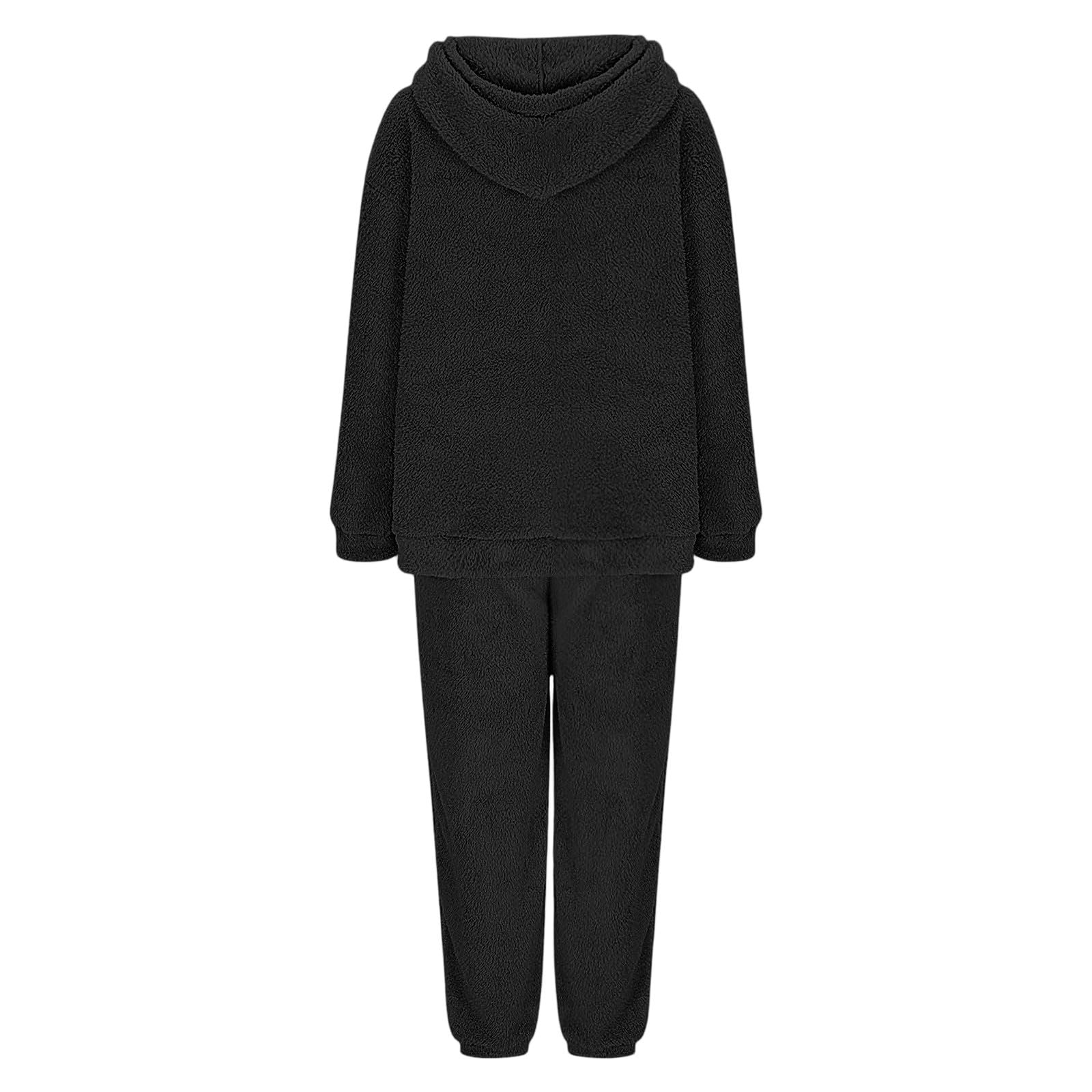 Genérico Pijama Manga Larga Otoño Informal Capucha Bolsillo Estar Casa Mujer Conjunto Cómodo Acogedor