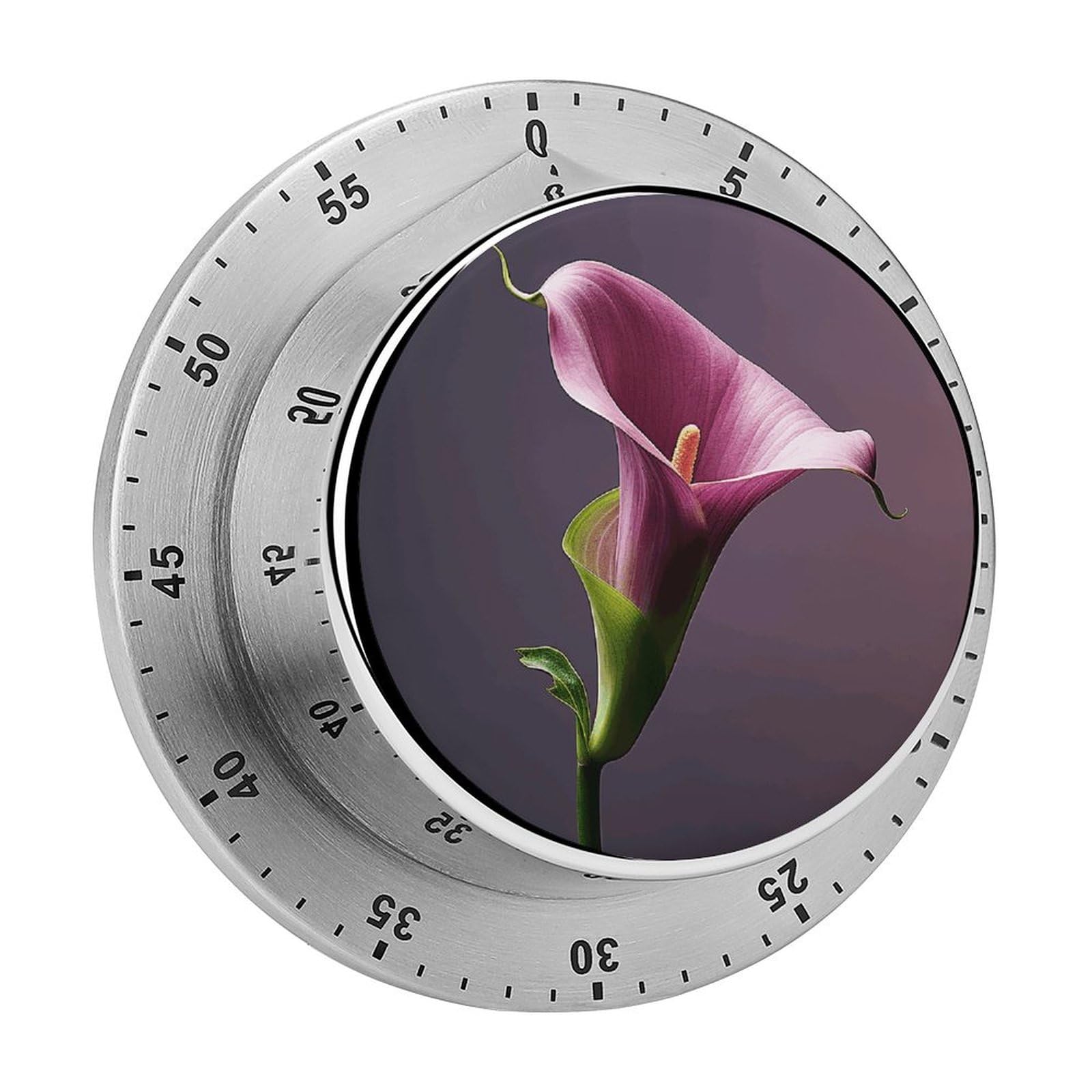 Purple Calla Lily Printed Waterproof Christmas Timer with Loud Alarm Outdoor Timer for Cooking Exercise Baking