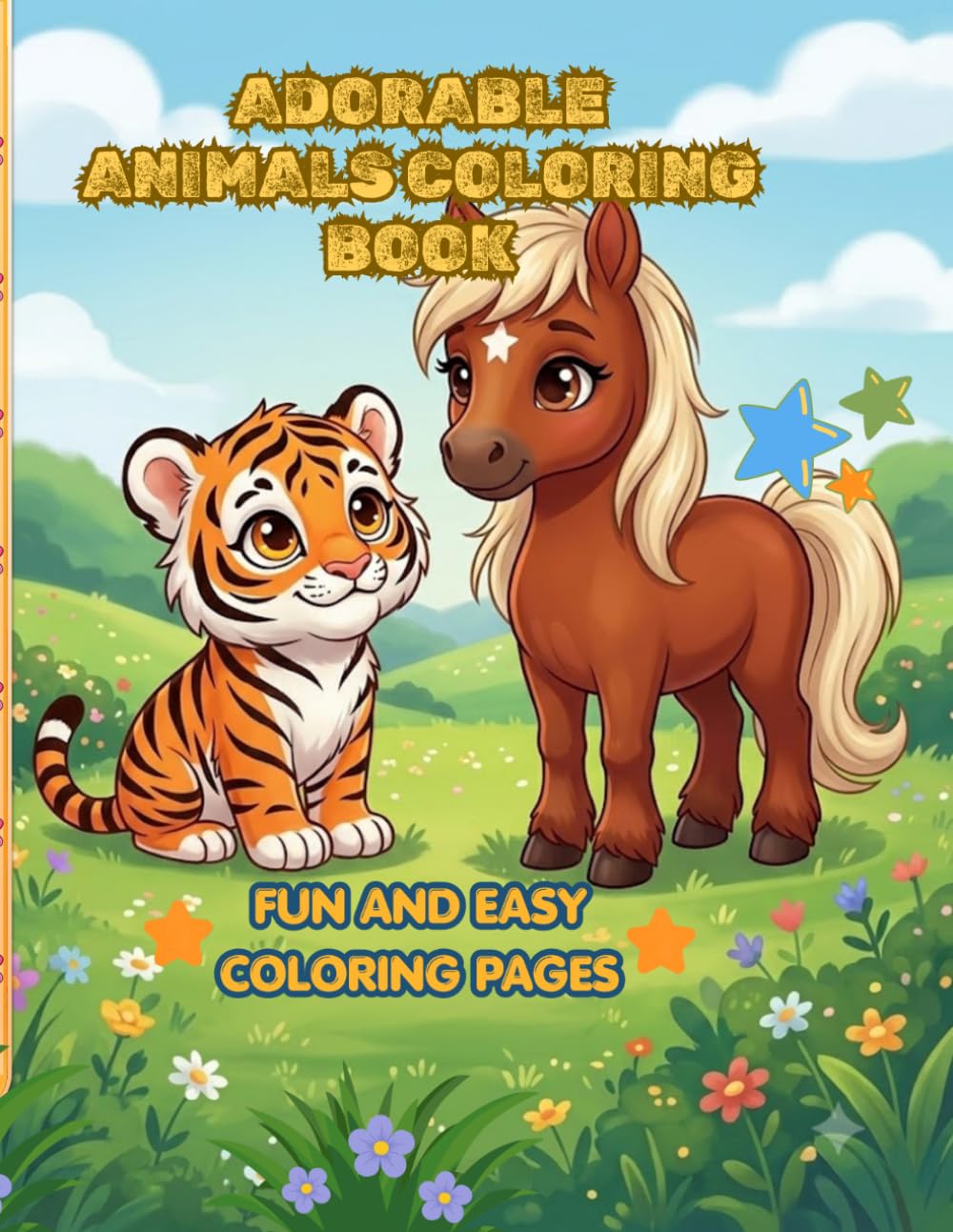 adorable animals coloring book: fun and easy coloring pages