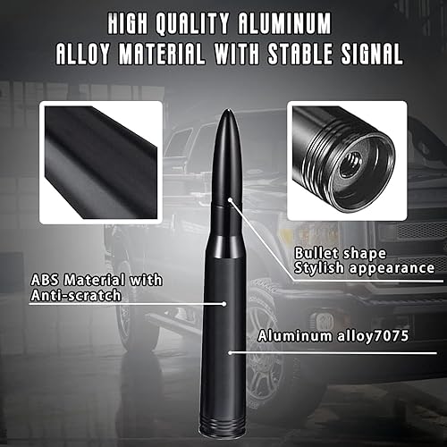 Miniatura 7 de Antena corta universal de camión para automóvil mástil de antena corta para GM Chevy Silverado 1500 2500 3500 HD Avalanche Ford F150 F250 F350