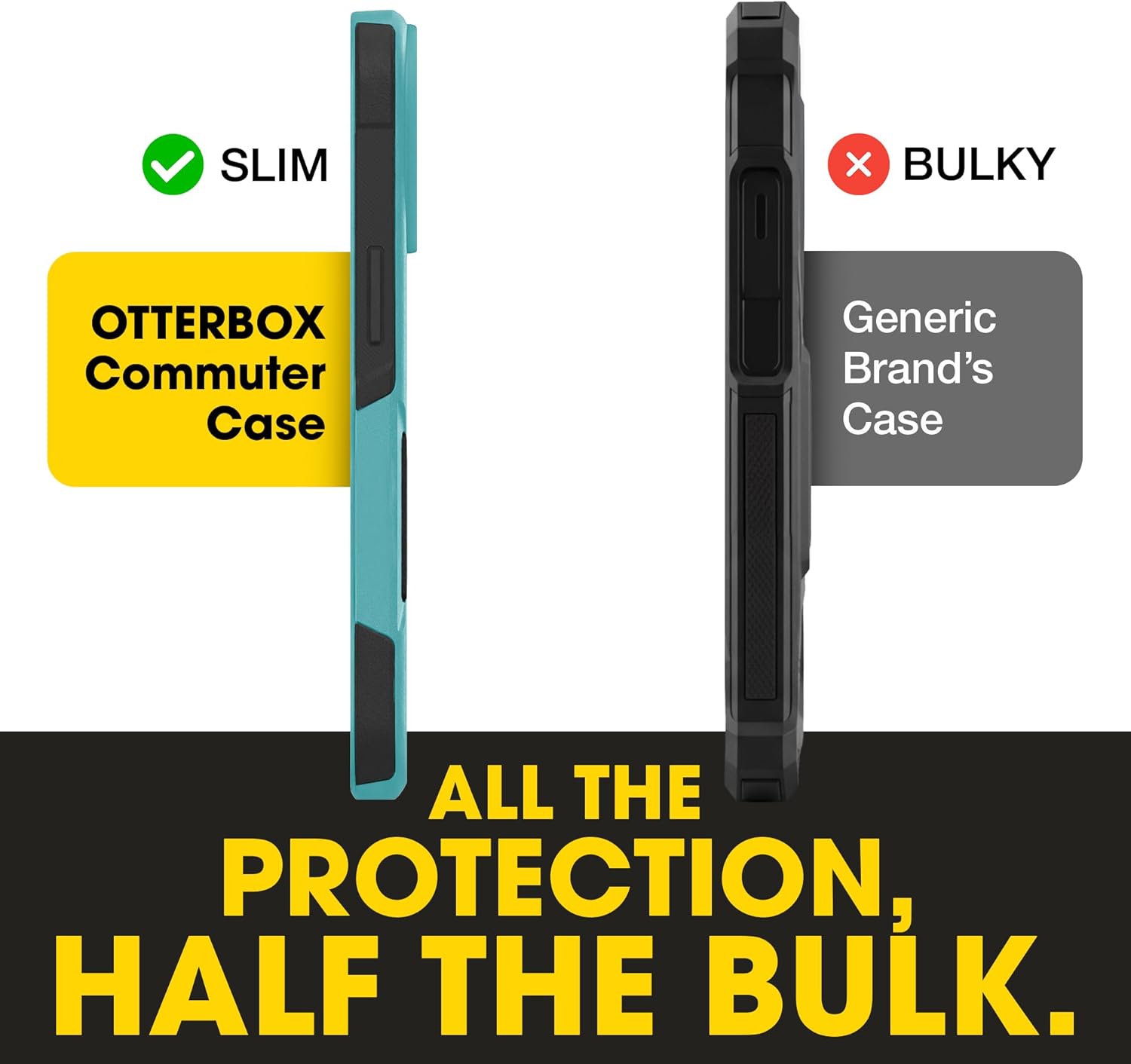 OtterBox iPhone 13 Pro Max & iPhone 12 Pro Max Commuter Series Case - Teal/Black, Slim & Tough, Pocket-Friendly, with Port Protection