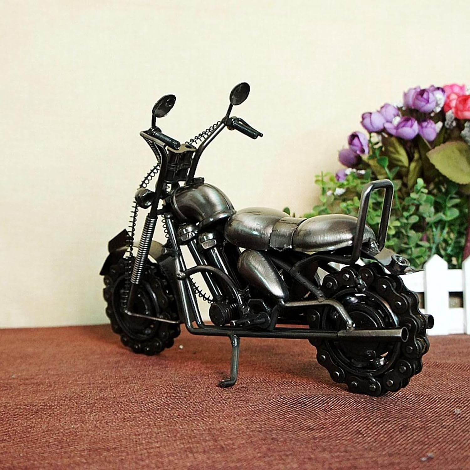 Metal Motorcycle Model Decoration Desktop Ornaments Motor Figurine Iron Motorbike Props for Home Offices Display Home Room Decoration