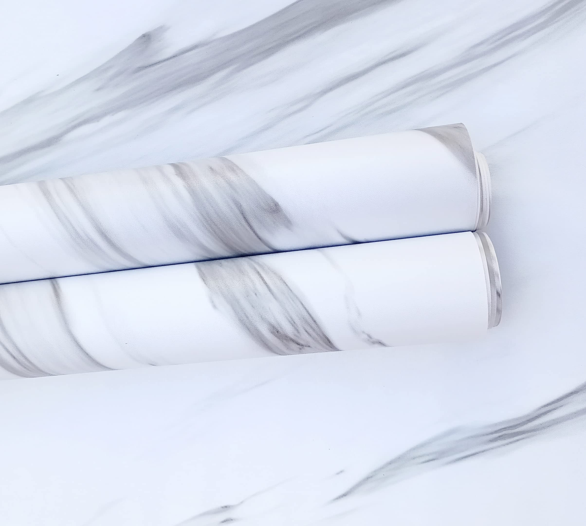 ELTONWall Stickers DIY Wallpaper Luxury Self Adhesive Decals Living Room Bedroom Decoration Furniture Makeover Pearl White Marble[ (45 x 500 cm)