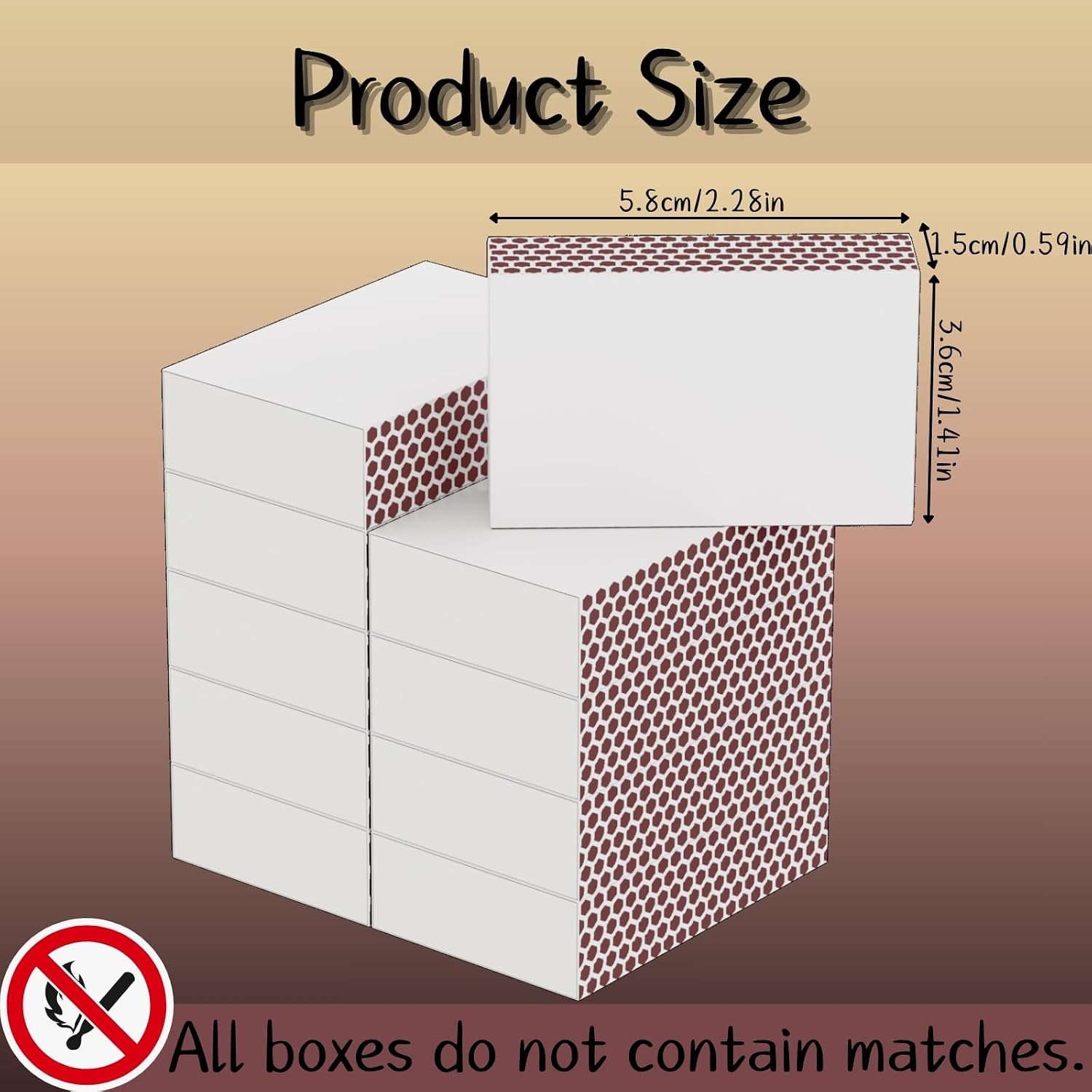 LONGIM 60pcs Blank Match Boxes for Crafts Empty Matchboxes without Matches