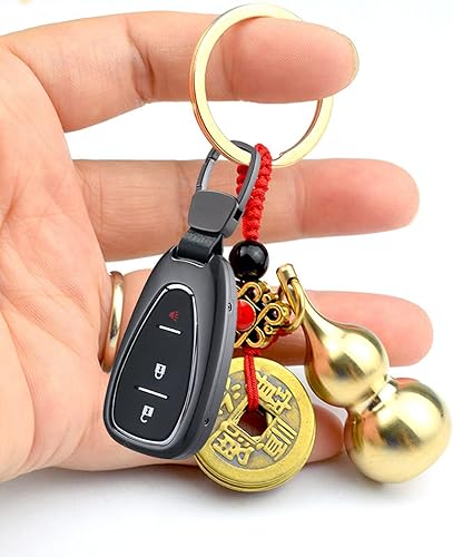 Miniatura 5 de 3 llaveros de latón de calabaza china Wu Lou, monedas de oro de Feng Shui para buena suerte, fortuna, longevidad, éxito, decoraciones de calabash