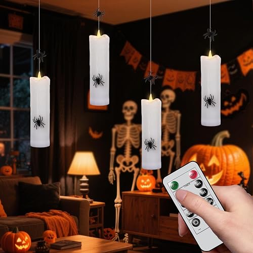 Wondise Halloween Flameless Floating Candle with Remote Timer