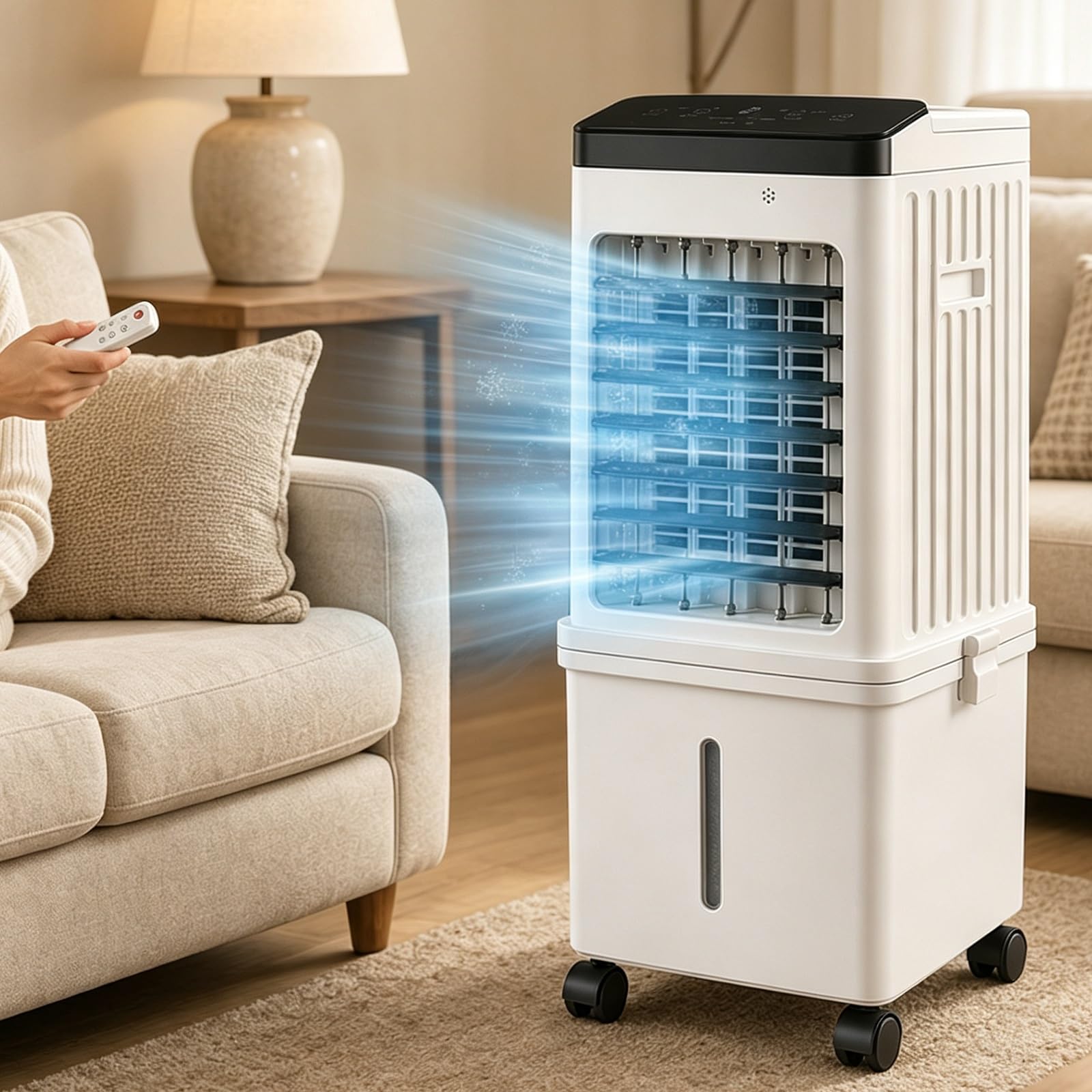 Yqyc 3 in 1 Evaporative Air Cooler, Quiet Portable Cooling Fan with Remote