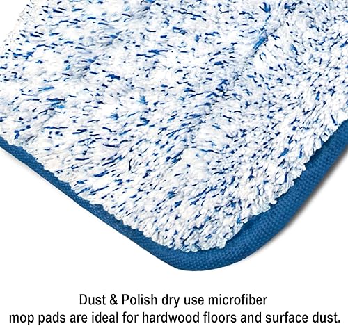 Miniatura 4 de CleanAide Almohadilla de microfibra extra gruesa reutilizable para limpiar el polvo en seco y trapear en húmedo, limpiador de suelos de doble acción