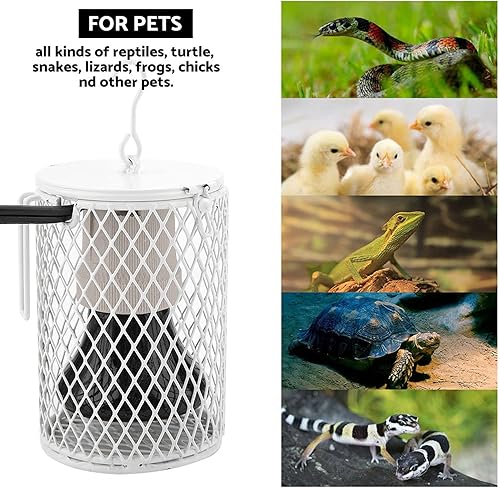 Miniatura 3 de Bombilla de cerámica con pantalla de lámpara, calentador de emisor infrarrojo de 100 W, bombillas para criadores de mascotas, gallinero, lagarto,