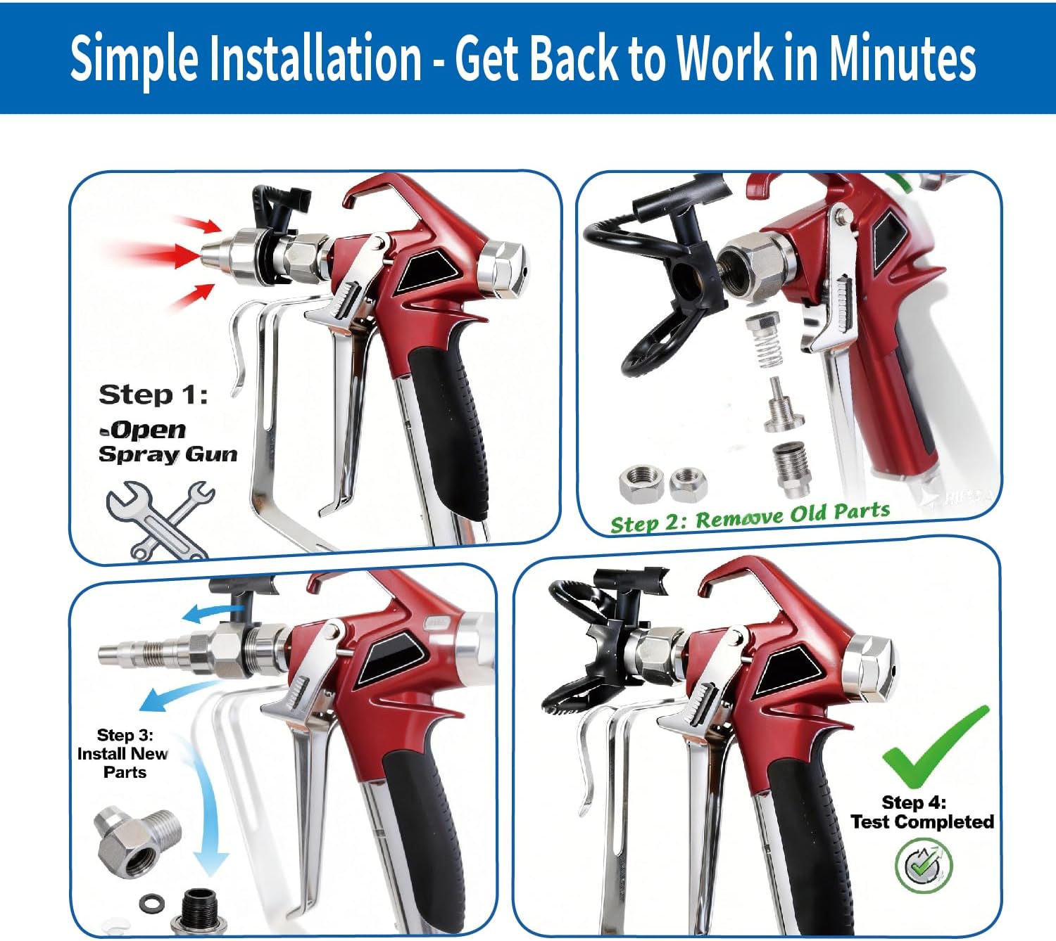 Spray Gun Repair Kit for Titan RX-80 Gun– Restores Spray Performance with Replacement Parts