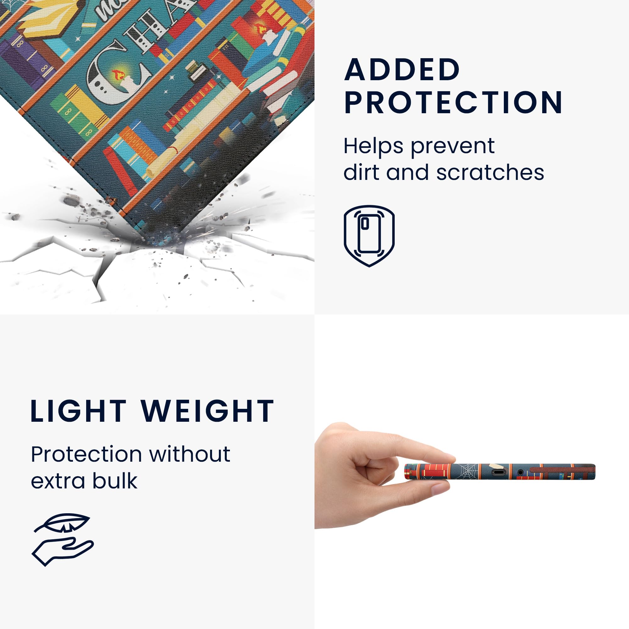 kwmobile Étui Compatible avec Amazon Kindle Scribe (2022/2024) Coque - Étui à Rabat magnétique Tablette eReader Similicuir avec Sangle - Multicolore