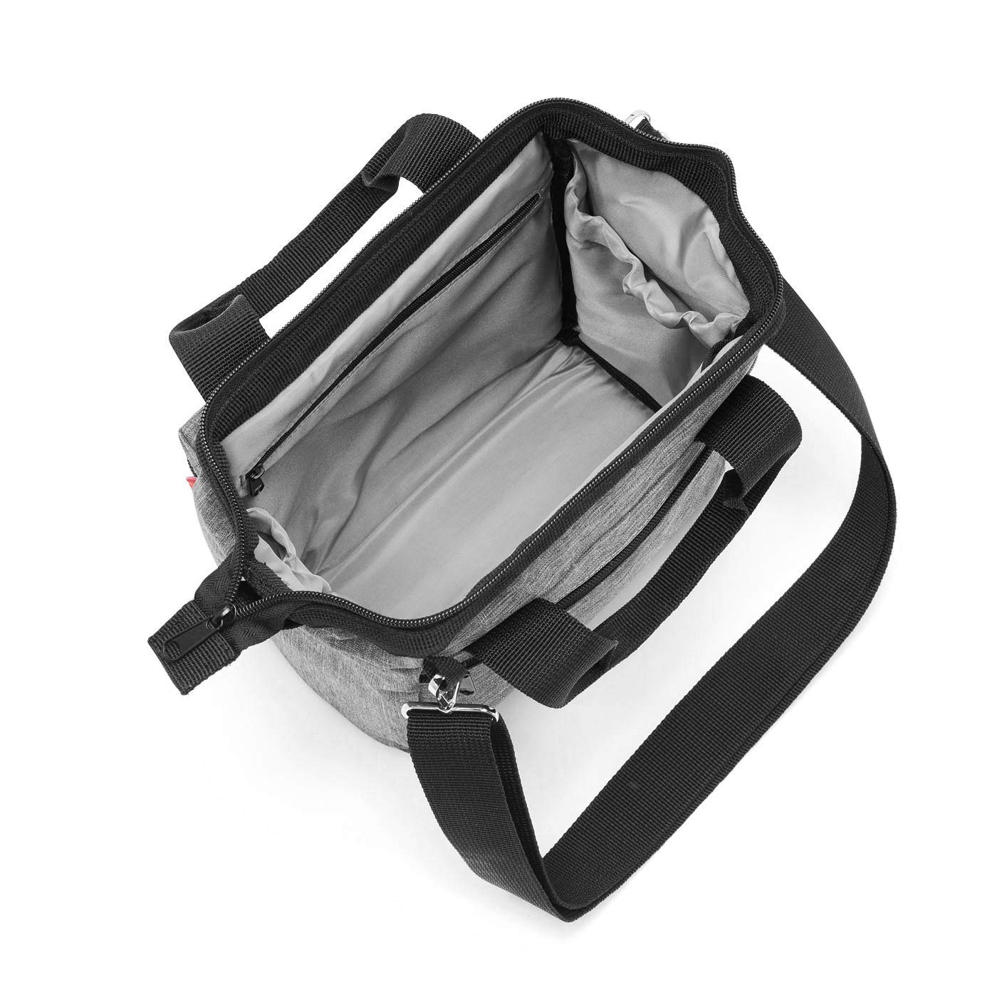 reisenthel allrounder cross in Twist Silber – Kleine Crossbody Bag mit abnehmbarem und verstellbarem Schultergurt – Aus wasserabweisendem Material