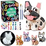 FUNZBO Paint Your Own Dog French Bulldog Lamp Kit - Arts and Crafts Supplies Painting Kits for Kids Teens, DIY Night Light Dog Toy for Toddler Girl Boy 3 4 5 6 7 8 9 10 11 12 Christmas Birthday Gifts