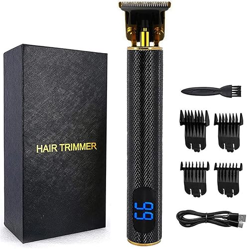Cortapelos y recortadora de pelo recargable inalámbrica para hombres, recortadora profesional de hoja en T sin huecos, 4 peines límite, para