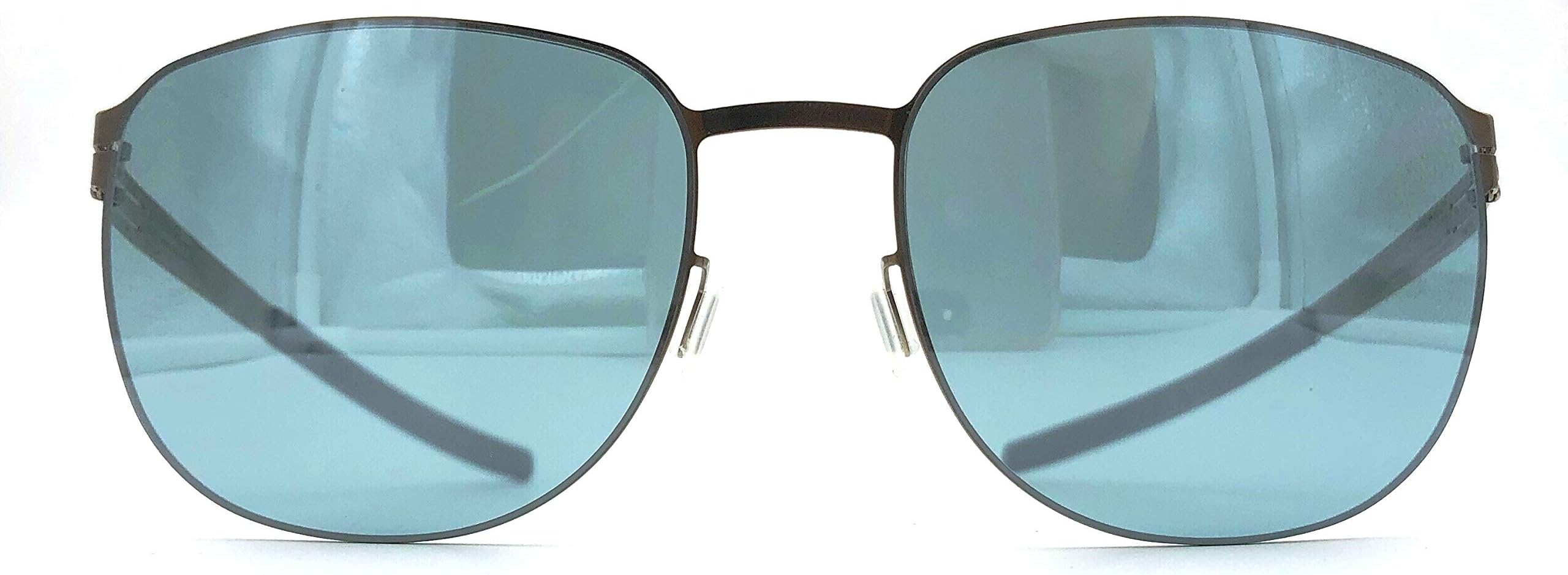 Andreas F. Stainless Steel Sunglasses in Bronze & Teal Mirrored Lenses