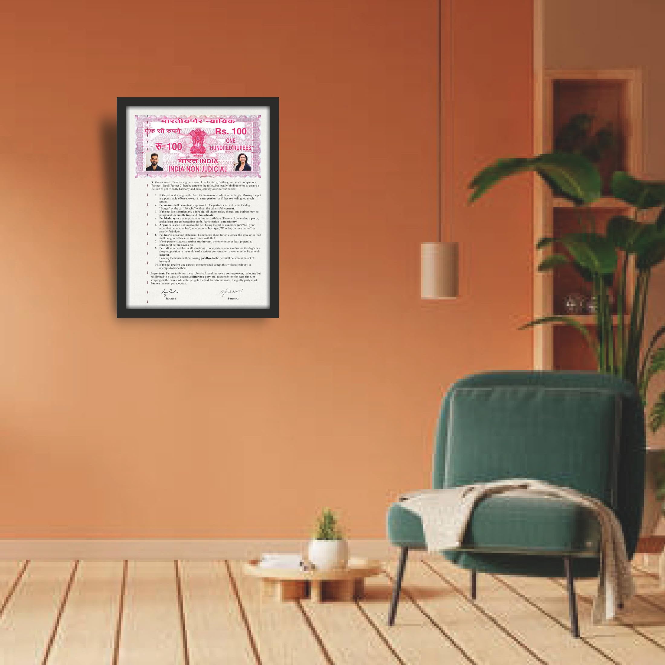 Pet Parent Couple Relationship Contract Photo Frame – 9.25 x 12.8…